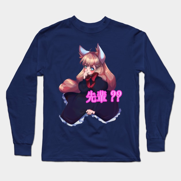 Neko chan Long Sleeve T-Shirt by ponnyan